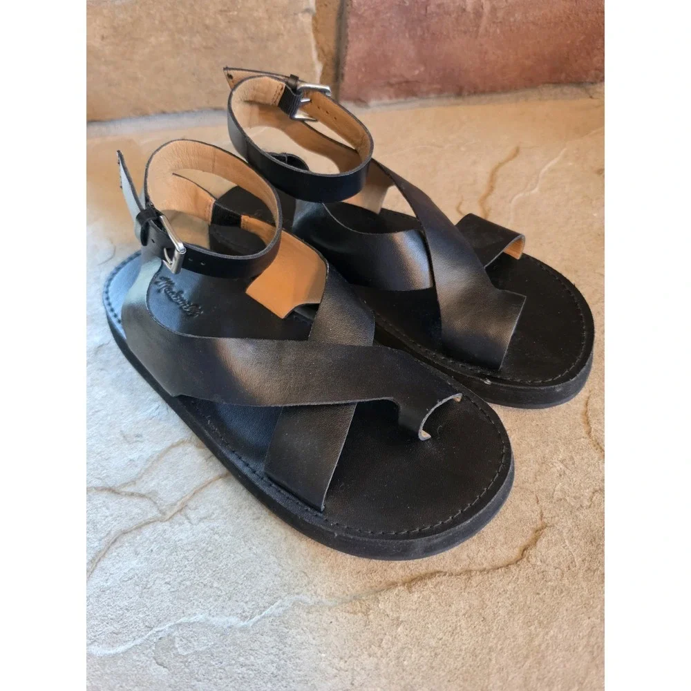 Madewell The Natasha Flatform Sandal in True Black Womens Size 7